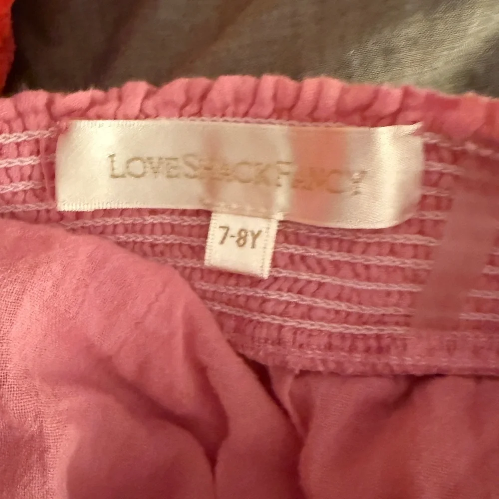 LoveShackFancy Girls Billie Tiered Skirt - Pink  7/8